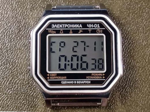 Часы Электроника ЧН-01 / 0600302 нерж.сталь