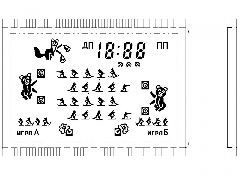 ЖКИ Электроника ИМ-19 (Биатлон) отраж.